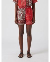 P.A.R.O.S.H. - Bandana Print Silk Shorts P.A.R.O.S.H. With Elasticated Waist - Lyst