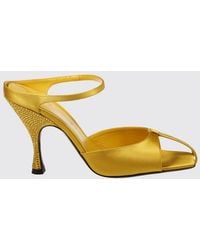 Herbert Levine - Satin Mules With Rhinestones - Lyst