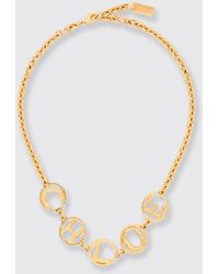 Chloé - Chlo&Eacute Gargantilla Script De Latón Chapado En Con Logo De Letras - Lyst