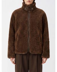 Brunello Cucinelli - Reversible Shearling Jacket With High Neck And Zip Fastening - Lyst