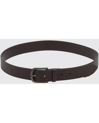 Orciani - Hammered Leather Belt With Engraved Logo And Metal Pin Buckle - Lyst