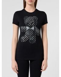 Philipp Plein - Slim Fit T-Shirt With Teddy Bear Print And Crystal Logo - Lyst