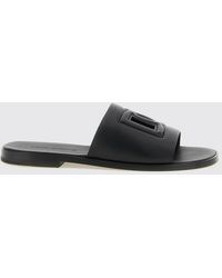 Dolce & Gabbana - Dolce &Amp Gabbana Calfskin Slides With Cut-Out Dg Monogram - Lyst