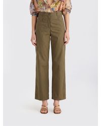 Momoní - Momon&Igrave High-Waisted Cropped Cotton Pants With Slash Pockets - Lyst