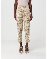 Mason's - Printed Stretch Cotton Cropped Fit Trousers - Lyst