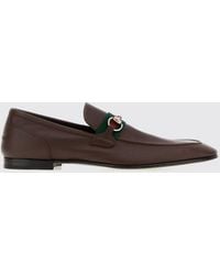 Gucci - Como Leather Loafers With Horsebit Detail And Web Stripe - Lyst