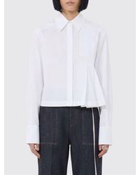Sportmax - Cotton Shirt With Pleated Detail - Lyst