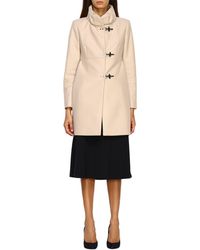 Fay Coat With Frogs - Natural