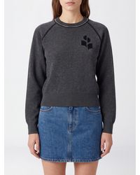 Isabel Marant - Wool And Cotton Crewneck Jumper With Contrast Logo - Lyst