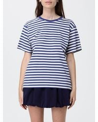 DUNST - Striped Cotton Crewneck T-Shirt With Dropped Shoulders - Lyst