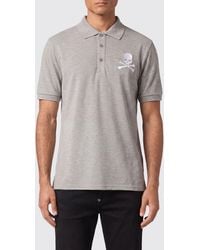 Philipp Plein - Skull Print Short-Sleeved Cotton Polo Shirt With French Collar - Lyst