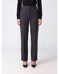 Semicouture - High-Waisted Striped Wool-Blend Skinny Trousers - Lyst
