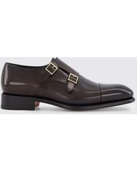 Santoni - Brushed Leather Monk Strap - Lyst