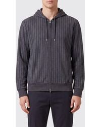 Herno - Pinstriped Cotton-Blend Zip-Up Hoodie - Lyst