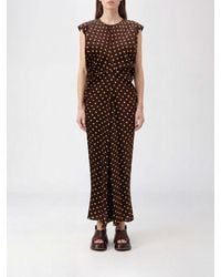 Marni - Polka-Dot Silk-Blend Midi Tunic With Padded Shoulders And Tie Closure - Lyst