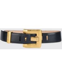 Balmain - Anthem High-Waist Smooth Calfskin Belt With Monogram Buckle - Lyst