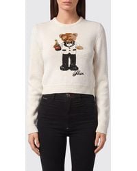 Philipp Plein - Slim Fit Wool-Blend Crewneck Sweater With Teddy Bear Print - Lyst