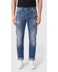 Dondup - Distressed Slim Fit Five-Pocket Jeans - Lyst