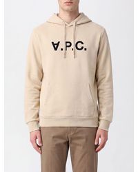 A.P.C. - Sudadera Con Capucha Y Logo De Algodón Con Bolsillo Canguro - Lyst