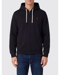 Polo Ralph Lauren - Cotton Blend Zip-Up Hoodie With Embroidered Pony Logo - Lyst