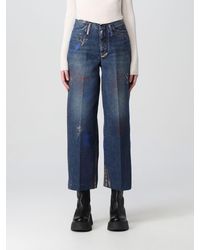 Tanaka - Jeans cropped con schizzi di pittura - Lyst