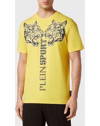Philipp Plein - Cotton T-Shirt With Graphic Print And Contrast Logo - Lyst