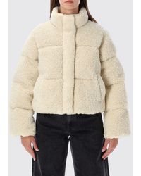 Levi's - Cropped Quilted Faux Fur Jacket With High Neck - Lyst