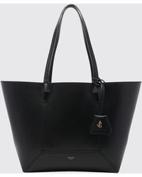 Jimmy Choo - Diamond Calfskin Leather Tote Bag With Double Handle And Charm - Lyst
