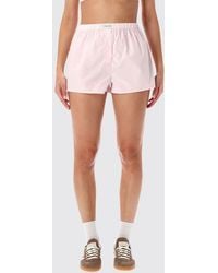 Sporty & Rich - Sporty &Amp Rich Cotton Boxer Shorts With Elasticated Waist And Logo - Lyst