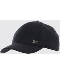 BOSS - Wool And Silk Blend Baseball Cap With Applied Logo - Lyst