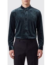 Giorgio Armani - Silk And Viscose Velvet Shirt With Mandarin Collar - Lyst