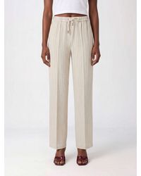 Circolo 1901 - Striped Stretch-Cotton Palazzo Trousers With Drawstring - Lyst