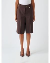 Pinko - High-Waisted Knee-Length Wool Blend Shorts - Lyst