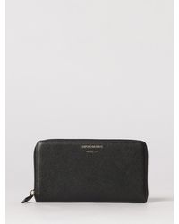 Emporio Armani - Grained Leather Continental Wallet - Lyst