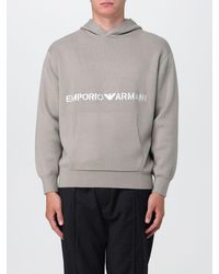 Emporio Armani - Sweatshirt In Wool Blend With Logo - Lyst
