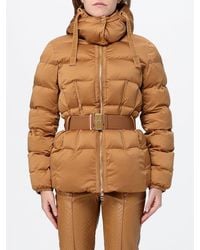 Elisabetta Franchi - Short Quilted Puffer Jacket With Removable Hood And Belt - Lyst