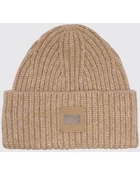 UGG - Gorro Beanie Chunky De Mezcla De Lana Acanalada Con Parche Del Logo - Lyst