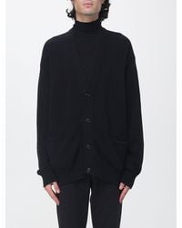 Laneus - V-Neck Merino Wool And Cashmere Cardigan With Patch Pockets - Lyst