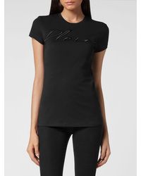 Philipp Plein - Slim Fit Jersey Crewneck T-Shirt With Tone-On-Tone Embroidered Logo - Lyst