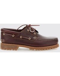 Timberland - Smooth Leather Boat Shoes With Rubber Lug Sole - Lyst