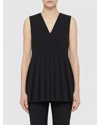 Jil Sander - Pleated Virgin Wool Top - Lyst