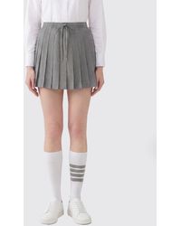 Thom Browne - Pleated Wool Skirt - Lyst