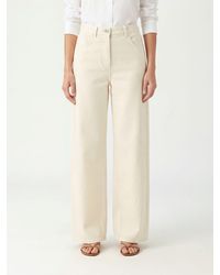 Brunello Cucinelli - High-Waisted Wide Leg Cotton Denim Jeans With Monili - Lyst