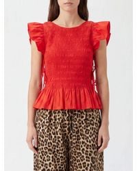 Ganni - Sleeveless Ruched Top - Lyst