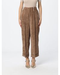 Brunello Cucinelli - Wide-Leg Cropped Trousers - Lyst