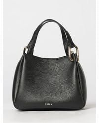 Furla - Nuvola Mini Leather Bag With Double Handle And Adjustable Shoulder Strap - Lyst