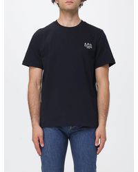 A.P.C. - Contrasting Printed Logo Short-Sleeved Cotton T-Shirt - Lyst