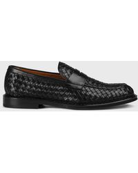 Doucal's - Woven Leather Loafers - Lyst