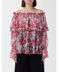 Chloé - Chlo&Eacute Floral Print Pure Silk Blouse With Ruffle Details - Lyst