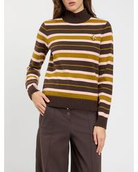 Twinset - Wool And Silk Blend Turtleneck With Crystal Embroidery - Lyst